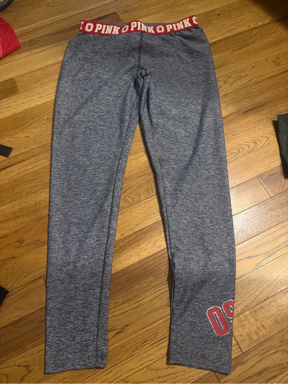 PINK Victoria's Secret OSU Leggings with Red Logo Waistband